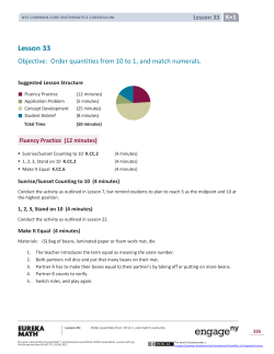 Kindergarten Mathematics Module 1, Topic H, Lesson 33