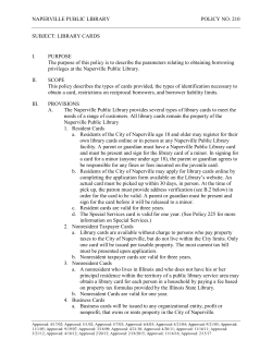 210 Library Card Policy - Naperville Public Library
