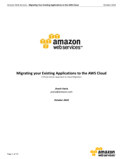 Migrating your Existing Applications to the AWS Cloud, Amazo