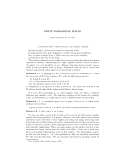 FINITE TOPOLOGICAL SPACES - University of Chicago Math