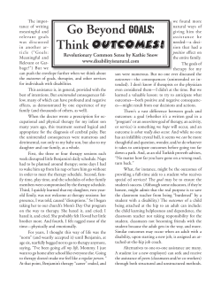 Go Beyond goals: Think Outcomes!