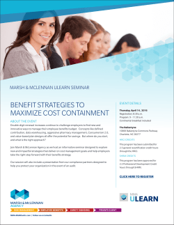 BENEFIT STRATEGIES TO MAXIMIZE COST CONTAINMENT