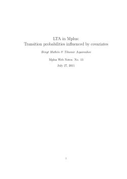 LTA in Mplus: Transition probabilities influenced by covariates