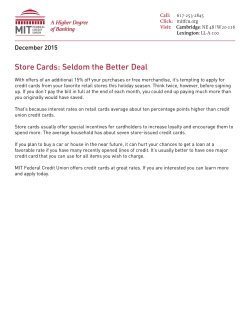 Store Cards: Seldom the Better Deal