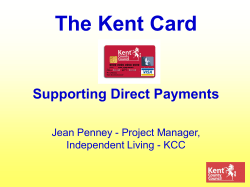 Kent Card - Supporting Direct Payments