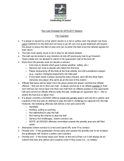 Key Law Changes for 2016-2017 Season For Coaches &bull; If a player