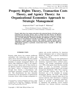 Property rights theory, transaction costs theory, and agency theory
