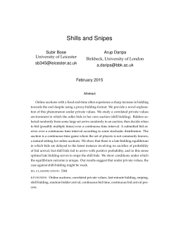 Shills and Snipes - Birkbeck, University of London