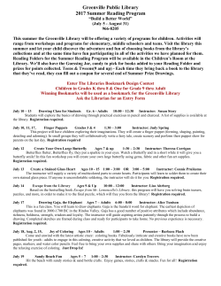 Summer Programs Children 2017