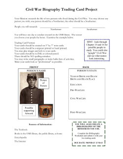 Civil War Biography Trading Card Project