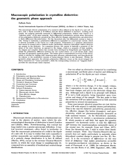 Macroscopic polarization in crystalline dielectrics: the geometric