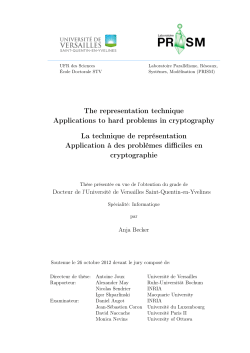 The representation technique Applications to hard problems in