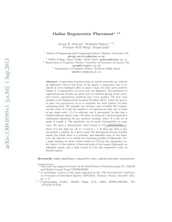 Online Regenerator Placement