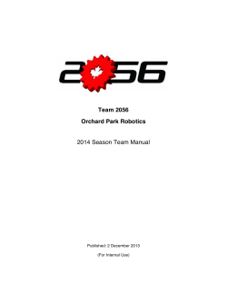 Team 2056 Orchard Park Robotics 2014 Season Team Manual