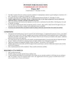 Petition for Excess Units Form