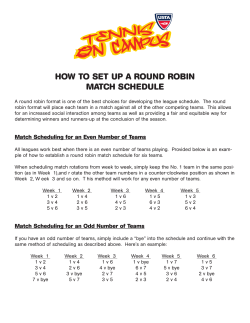how to set up a round robin match schedule