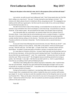 First Lutheran Church May 2017