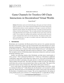 Game Channels for Trustless Off-Chain