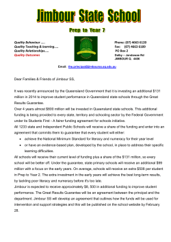 Newsletter Term 1 Week 1 - Jimbour State School