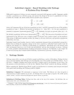 Individual (Agent) - Based Modeling with NetLogo A