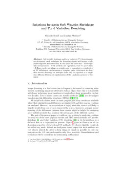 Relations between soft wavelet shrinkage and total variation denoising