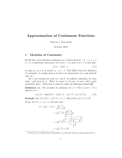 Approximation of Continuous Functions