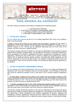 our Landlord Fees - Glovers Estate Agents