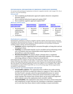 psychological explanations of obsessive compulsive