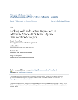 Linking Wild and Captive Populations to Maximize Species
