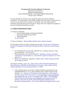 Source/Contact - Chesapeake Bay Program