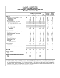Oracle Q2 FY 2017 Financial Tables