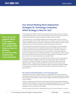 Four Virtual Meeting Room Deployment Strategies for - AVI-SPL