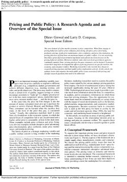 Pricing and Public Policy