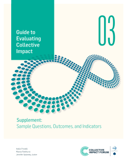 Supplement: Sample Questions, Outcomes, and Indicators