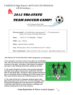 FAIRFIELD High School`s BOYS SOCCER PROGRAM