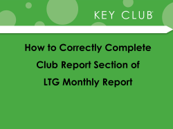 2016 Club Report Section of LTG Monthly Report