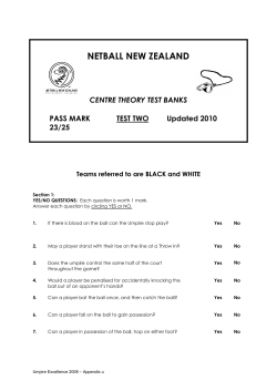 NETBALL NEW ZEALAND CENTRE THEORY TEST BANKS PASS