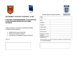 Coaches, Managers, Club Officials, Volunteers Form in Word