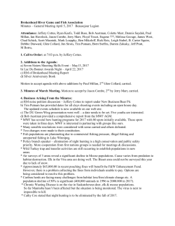 Minutes April 2017 - Brokenhead River Game and Fish