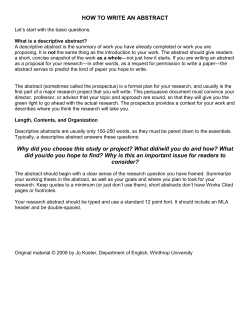 how to write an abstract