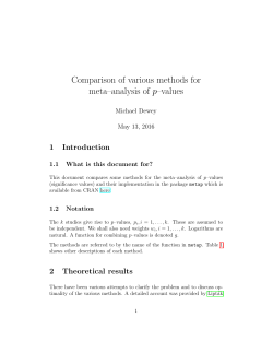 Comparison of various methods for meta&ndash;analysis