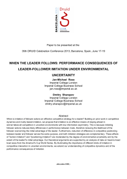 when the leader follows: performance consequences of