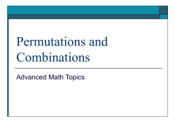 Lesson 12-2: Permutations and Combinations