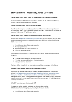 BRP Collection &ndash; Frequently Asked Questions
