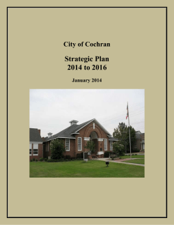 Strategic Goals - the City of Cochran!