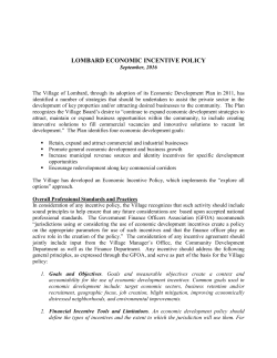 Economic Incentive Policy