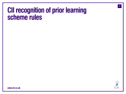 CII recognition of prior learning scheme rules