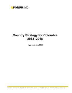 Country Strategy for Colombia 2013 -2018