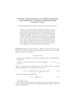 DYNAMIC PROGRAMMING AND ERROR ESTIMATES FOR