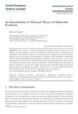 An Introduction to Physical Theory of Molecular Evolution